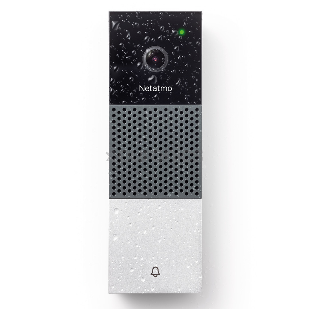 Netatmo Smart Video Doorbell, 2 MP, WiFi, cilvēka noteikšana, nakts redzamība, melna/pelēka/balta - Viedais durvju zvans ar kameru