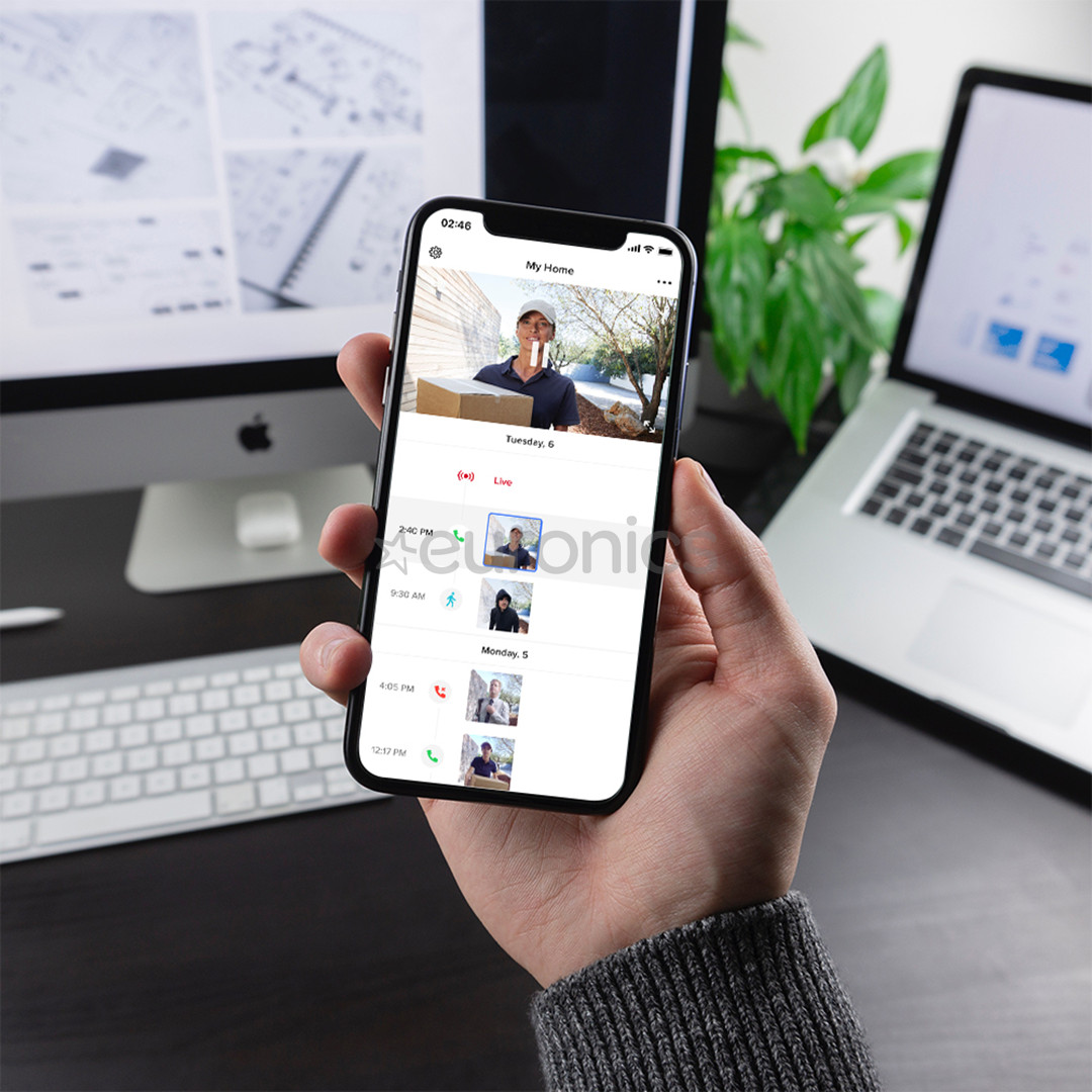 Netatmo Smart Video Doorbell, 2 MP, WiFi, cilvēka noteikšana, nakts redzamība, melna/pelēka/balta - Viedais durvju zvans ar kameru