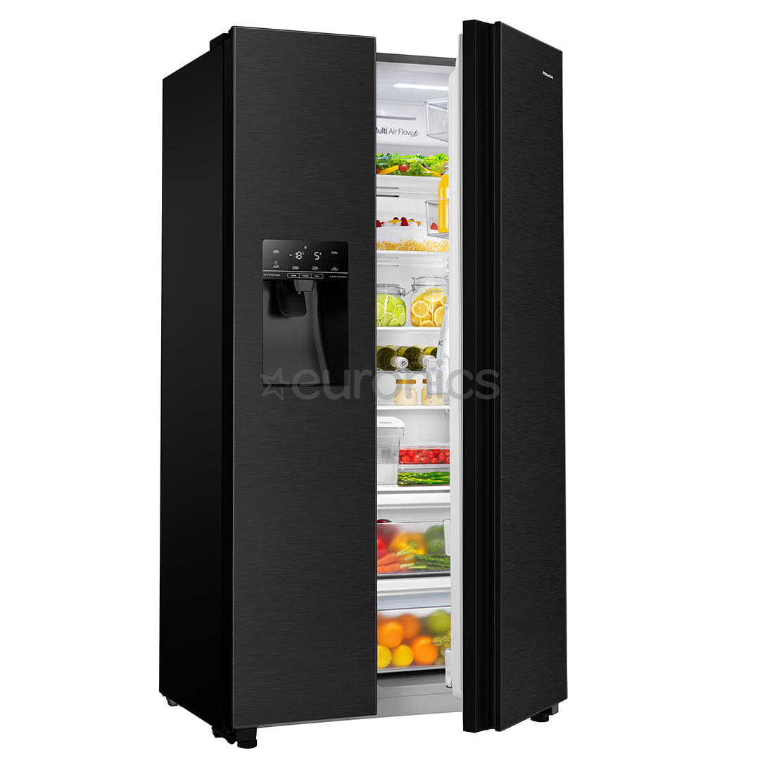 Hisense, Water & Ice Dispenser, augstums 178.6 cm, 562 L, melna - SBS Ledusskapis