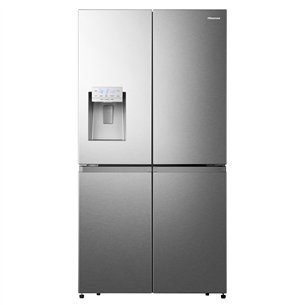 Hisense, water & ice dispenser, 585 L, height 179 cm, inox - SBS Refrigerator RQ760N4AIF