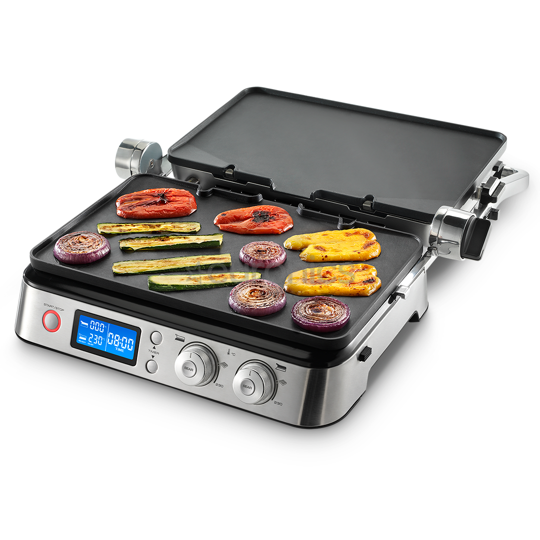 DeLonghi, 1800 W, black/inox Multigrill + waffle plates, CGH1030D