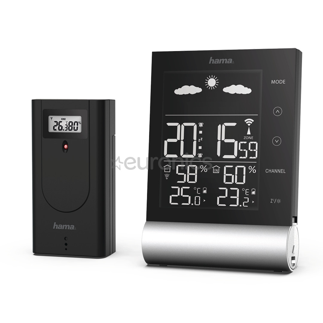 Hama Black Line, black/silver - Weather station