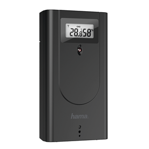 Hama Black Line, melna/sudraba - Termometrs / higrometrs