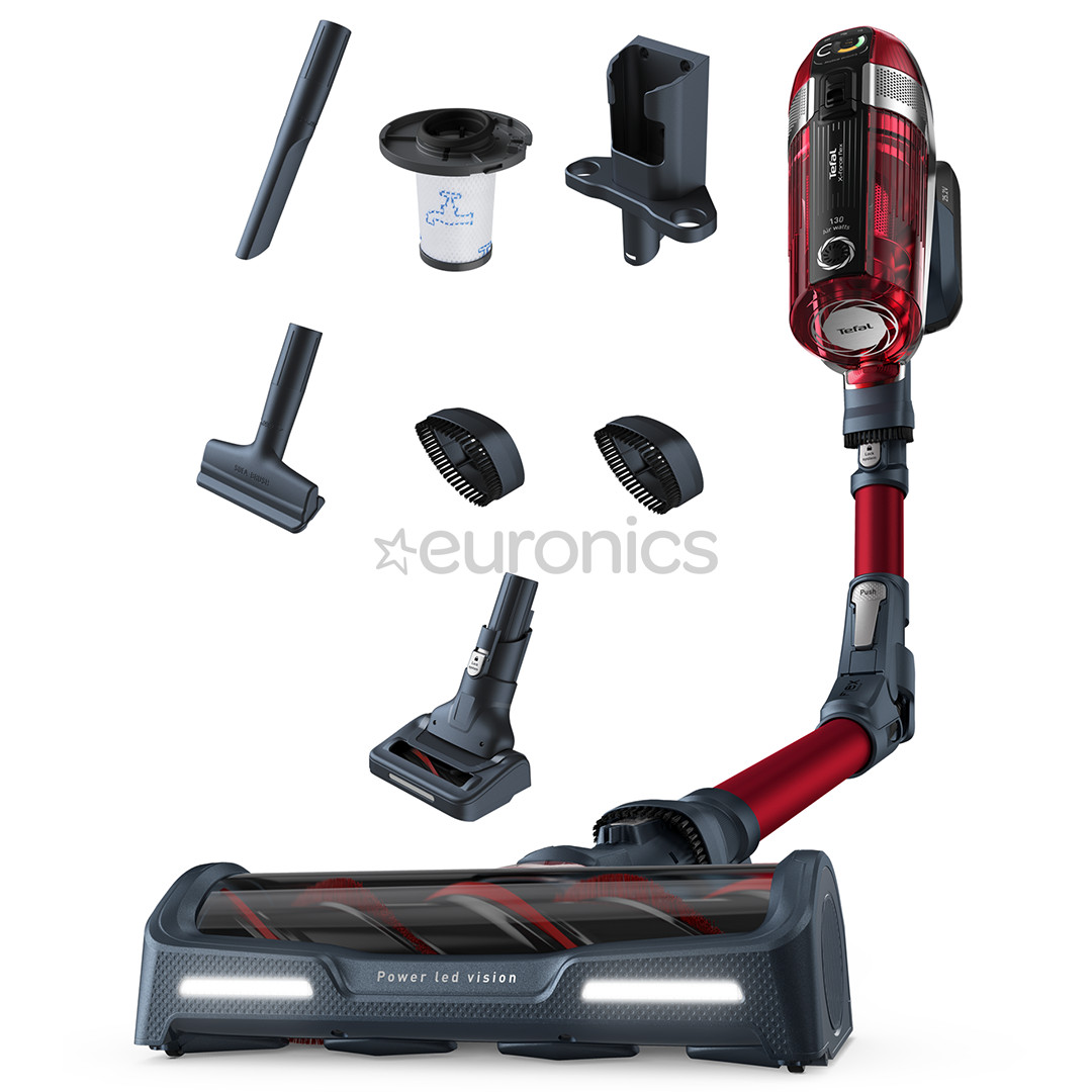 Tefal X-Force Flex 11.60 Animal Care, sarkana/melna - Bezvadu putekļu sūcējs