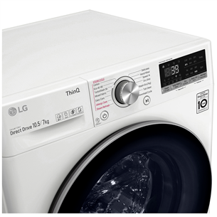 LG, 10.5 kg / 7 kg, depth 56.5 cm, 1400 rpm - Washer-Dryer Combo