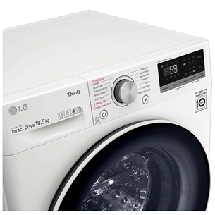 LG, SmartThinQ, 10.5 kg, depth 56.5 cm, 1400 rpm - Front Load Washing Machine