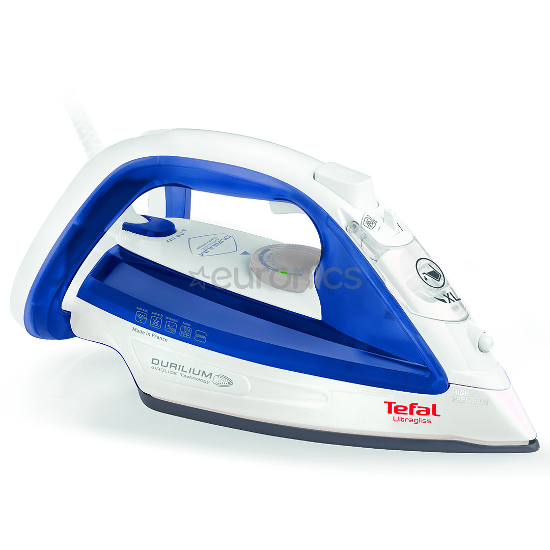 Tefal Ultragliss 4, 2500 Вт, белый/синий - Паровой утюг + устройство для удаления катышков