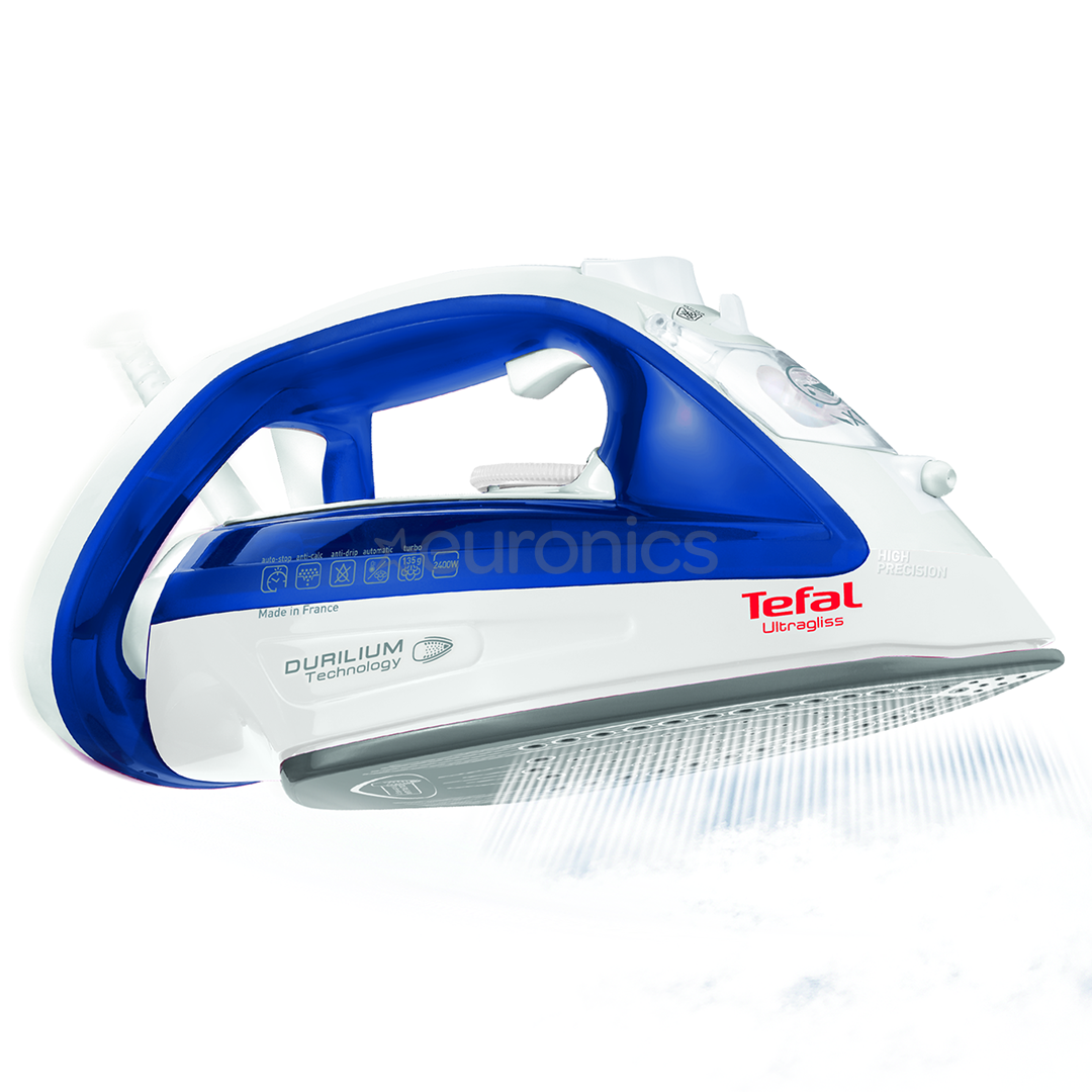Tefal Ultragliss 4, 2500 W, white/blue - Steam iron + lint removal