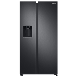 Samsung, water & ice dispenser, 634 L, height 178 cm, black - SBS Refrigerator RS68A8840B1/EF