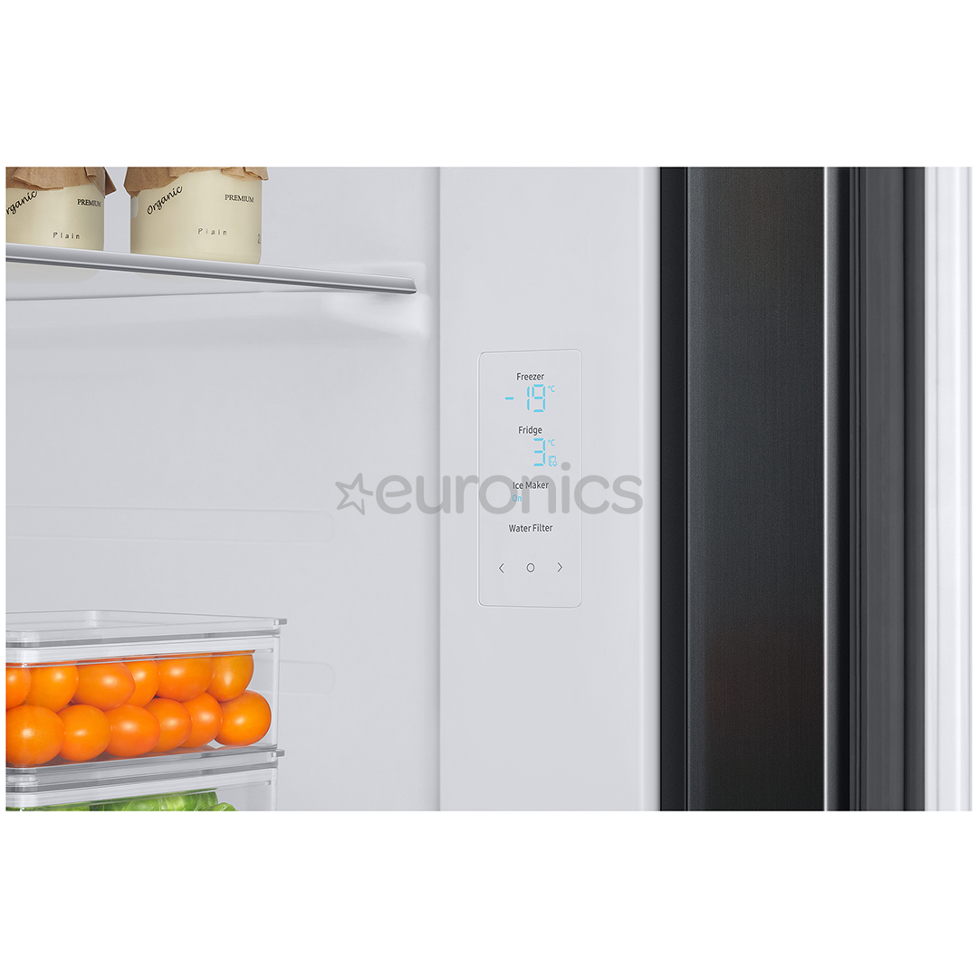 Samsung, Ice & Water Dispenser, augstums 178 cm, 634 L, melna - SBS ledusskapis