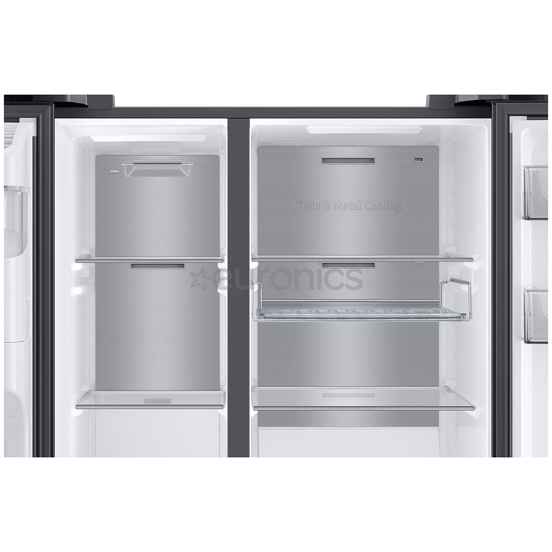 Samsung, Ice & Water Dispenser, augstums 178 cm, 634 L, melna - SBS ledusskapis