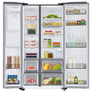 Samsung, water & ice dispenser, 634 L, height 178 cm, inox - SBS Refrigerator