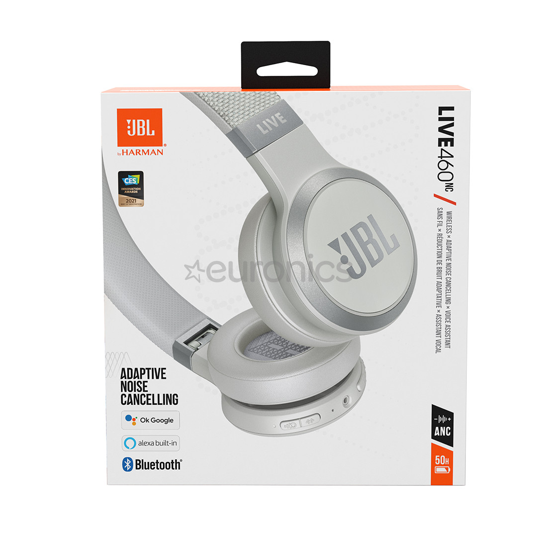 JBL Live 460, белый - Накладные беспроводные наушники