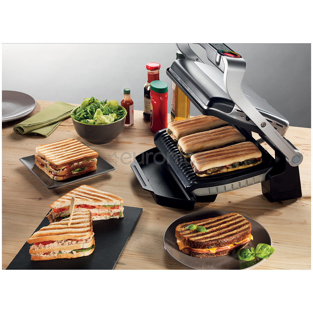 Tefal Optigrill+, 2000 W, melna/nerūsējošā tērauda - Elektriskais grils