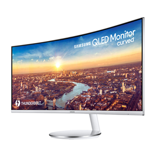 Samsung J791, 34", QHD, UltraWide QLED, 100 Hz, curved, white - Monitor