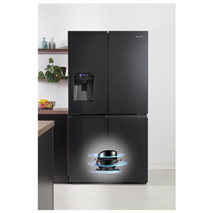 Hisense, water dispenser, 585 L, height 179 cm, black - SBS Refrigerator