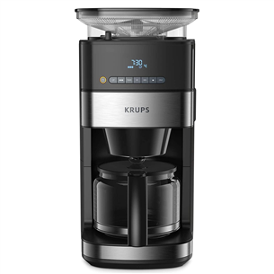 Krups Grind & Brew, water tank 1.25 L, black - Filter Coffee maker with grinder