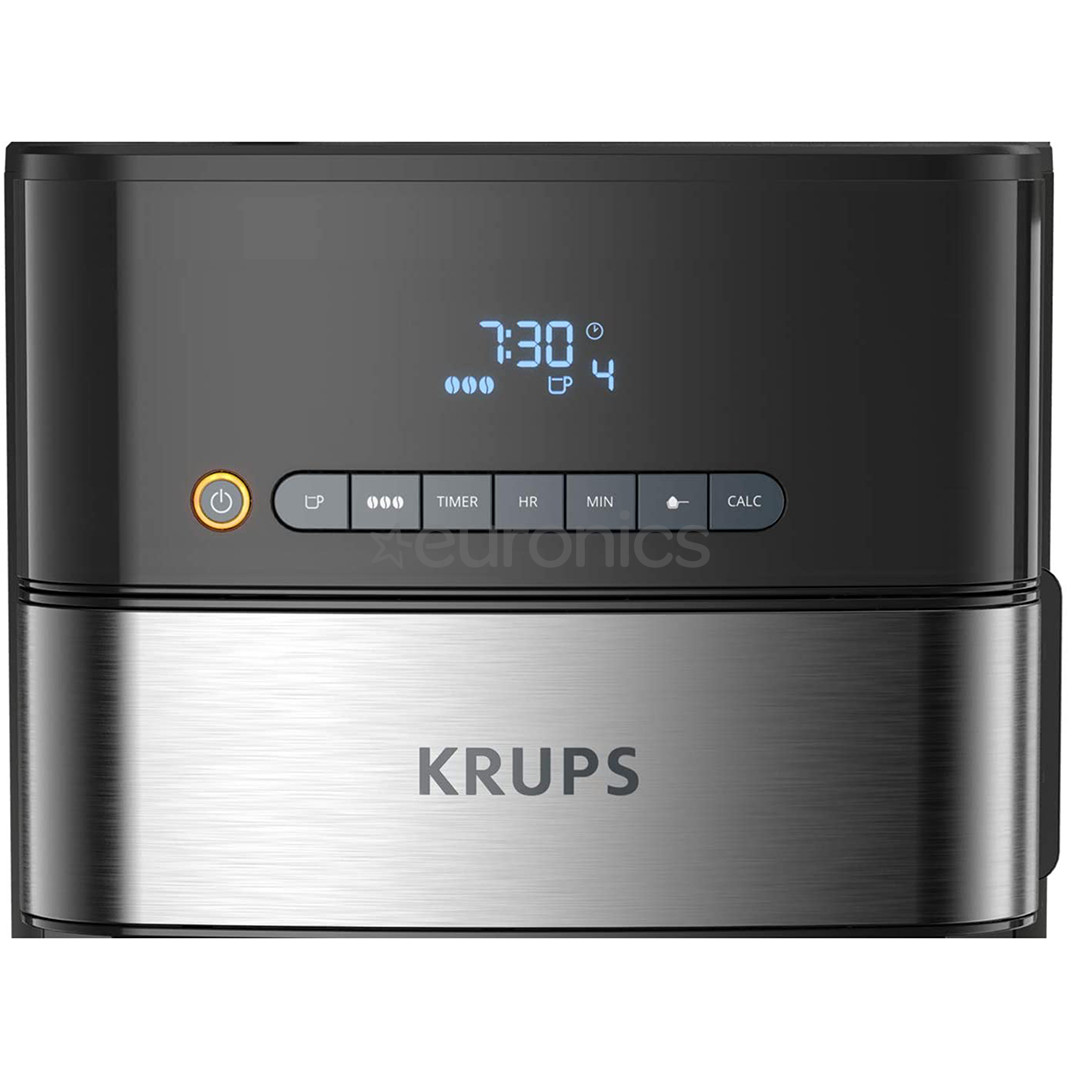 Krups Grind & Brew, water tank 1.25 L, black - Filter Coffee maker with grinder