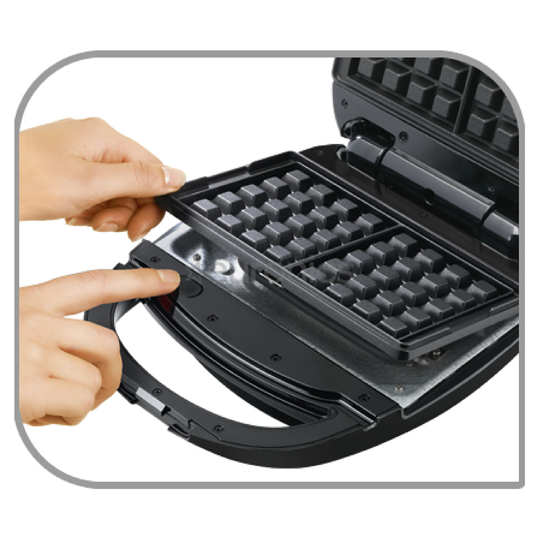 Tefal Snack Time, 3 in 1, 700 W, black/inox - Sancwich toaster