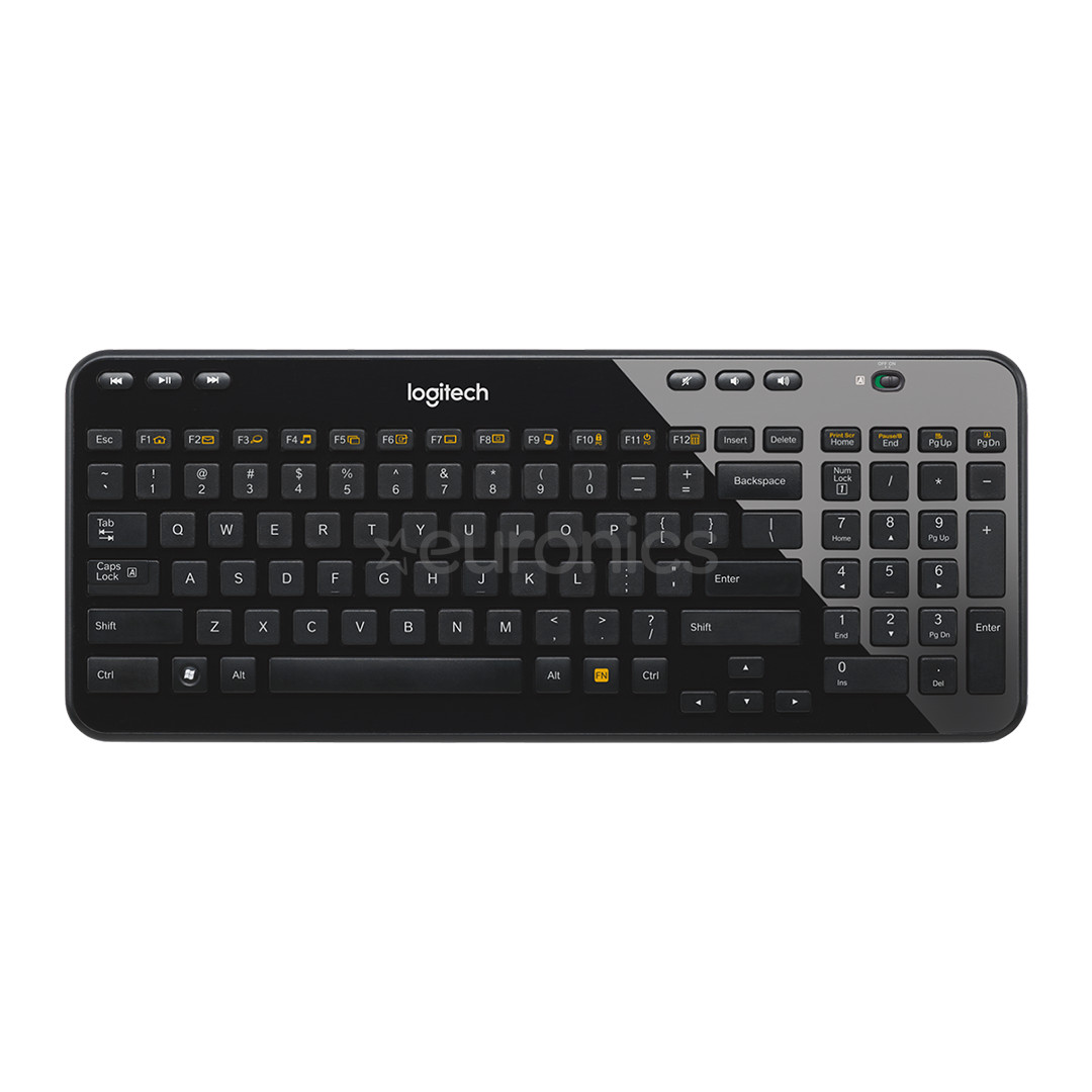 Logitech K360, RUS, melna - Bezvadu klaviatūra