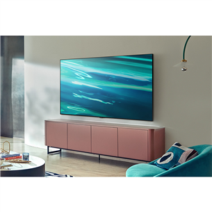 Samsung QLED 4K UHD, 55'', centra statīvs, melna - Televizors