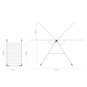 Brabantia T-model with peg bag, 20m  - Drying Rack