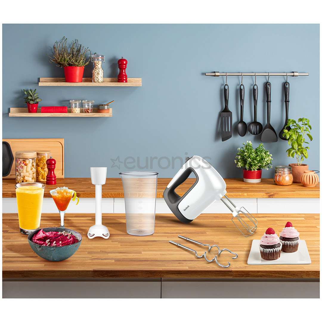 Tefal Prep'Mix+, 500 W, balta/pelēka - Rokas mikseris