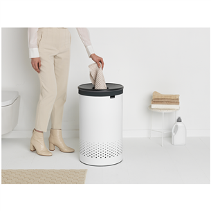 Brabantia, 60 L, balta/melna - Veļas grozs