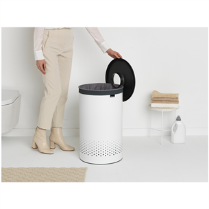 Brabantia, 60 L, balta/melna - Veļas grozs