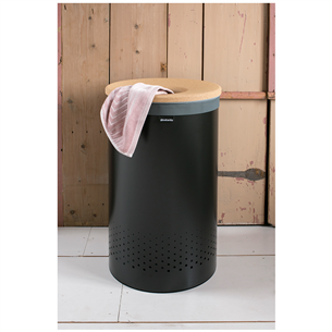Brabantia, 60 L, melna/brūna - Veļas grozs