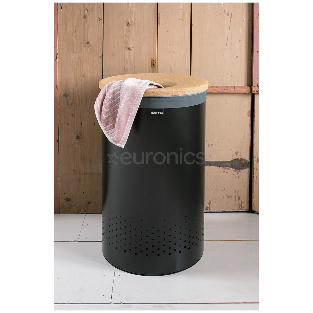 Brabantia, 60 L, melna/brūna - Veļas grozs