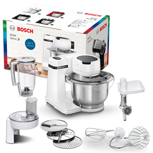 Bosch, 3.8 L/1.25 L, 700 W, balta - Virtuves kombains