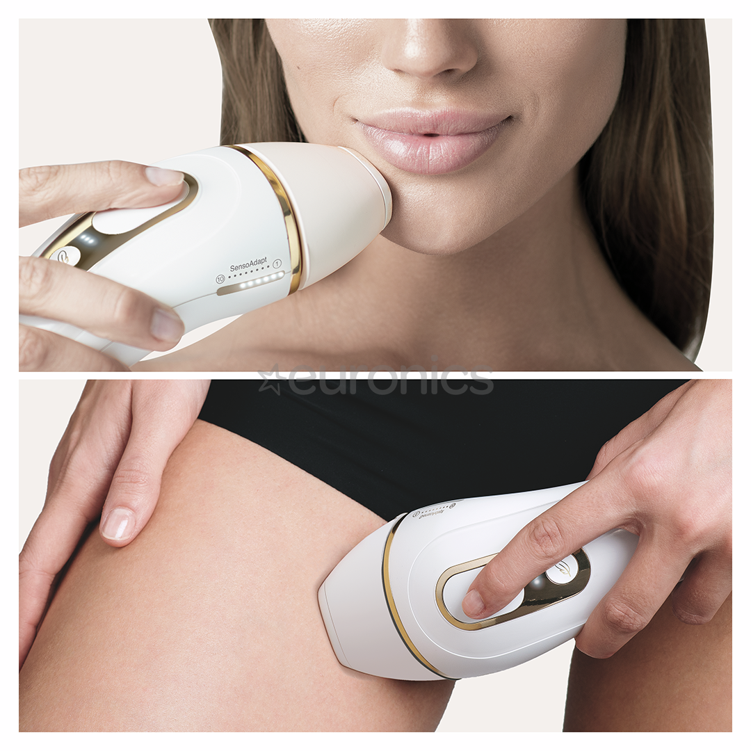 Braun Silk-expert Pro 5, skuveklis Venus Extra Smooth, somiņa, balta/zelta - Fotoepilators