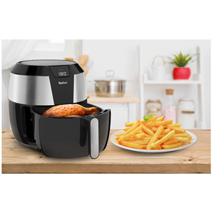 Tefal Easy Fry Deluxe XXL, 1700 W, melna/nerūsējošā tērauda - Karstā gaisa friteris