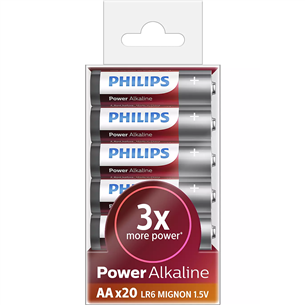 Philips Power Alkaline, AA/LR6P, 20 gab. - Baterijas LR6P20T/10
