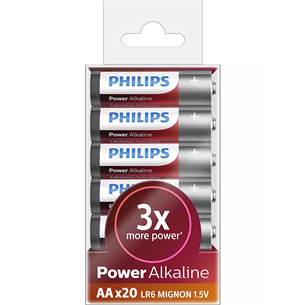 Philips Power Alkaline, AA/LR6P, 20 шт. - Батарейки