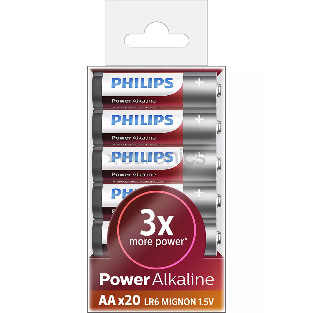 Philips Power Alkaline, AA/LR6P, 20 gab. - Baterijas