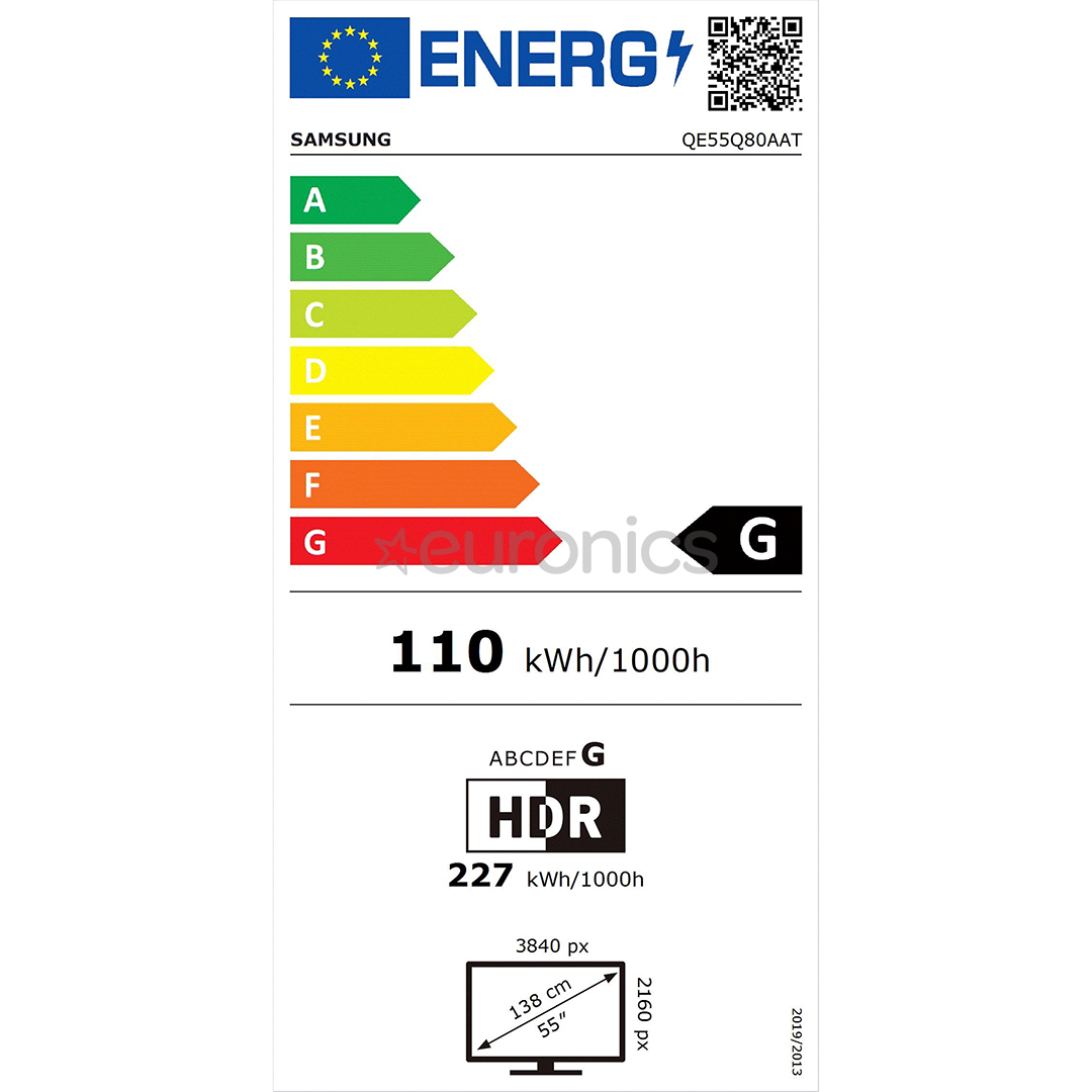 Samsung QLED 4K UHD, 55'', centra statīvs, melna - Televizors