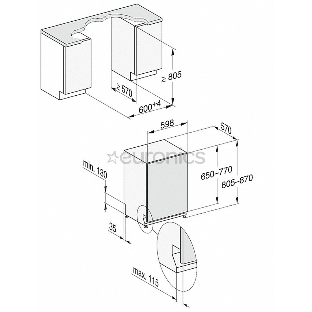 Miele Active, 14 place settings - Built-in Dishwasher
