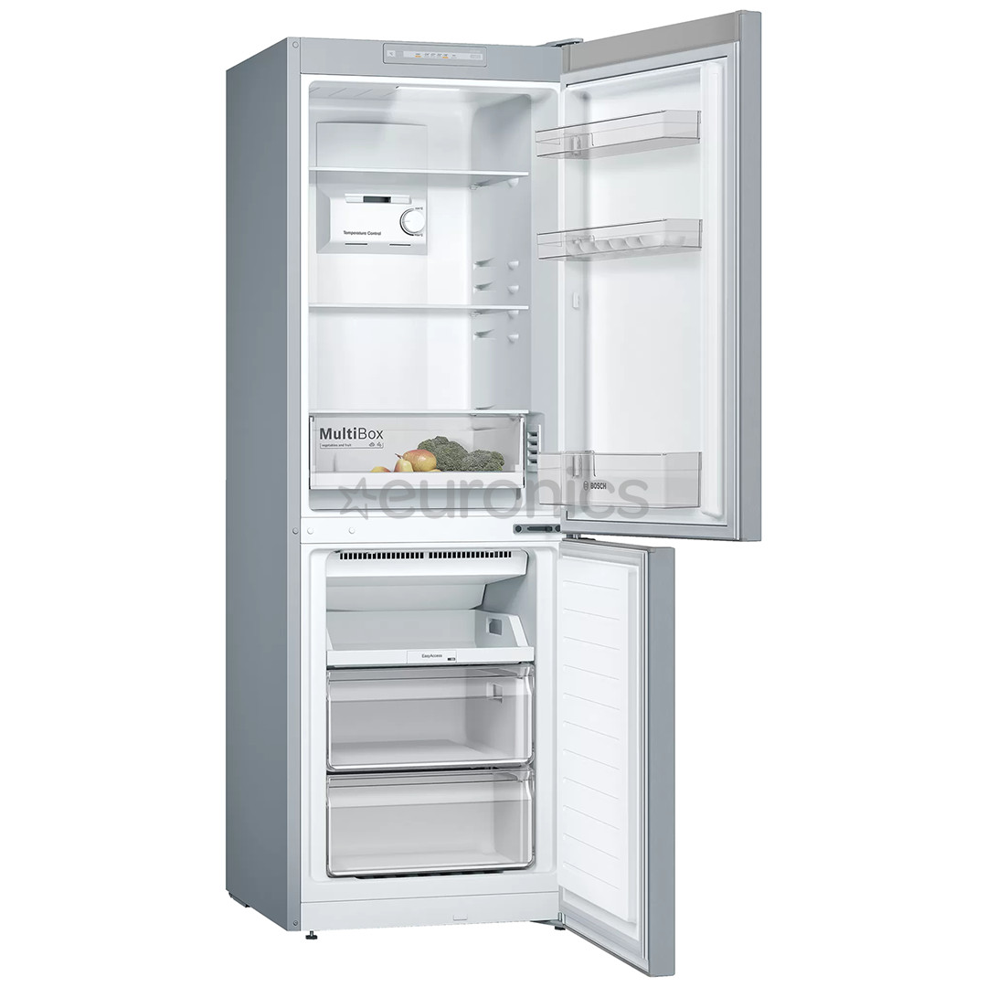 Bosch NoFrost, augstums 176 cm, 282 L, sudraba - Ledusskapis