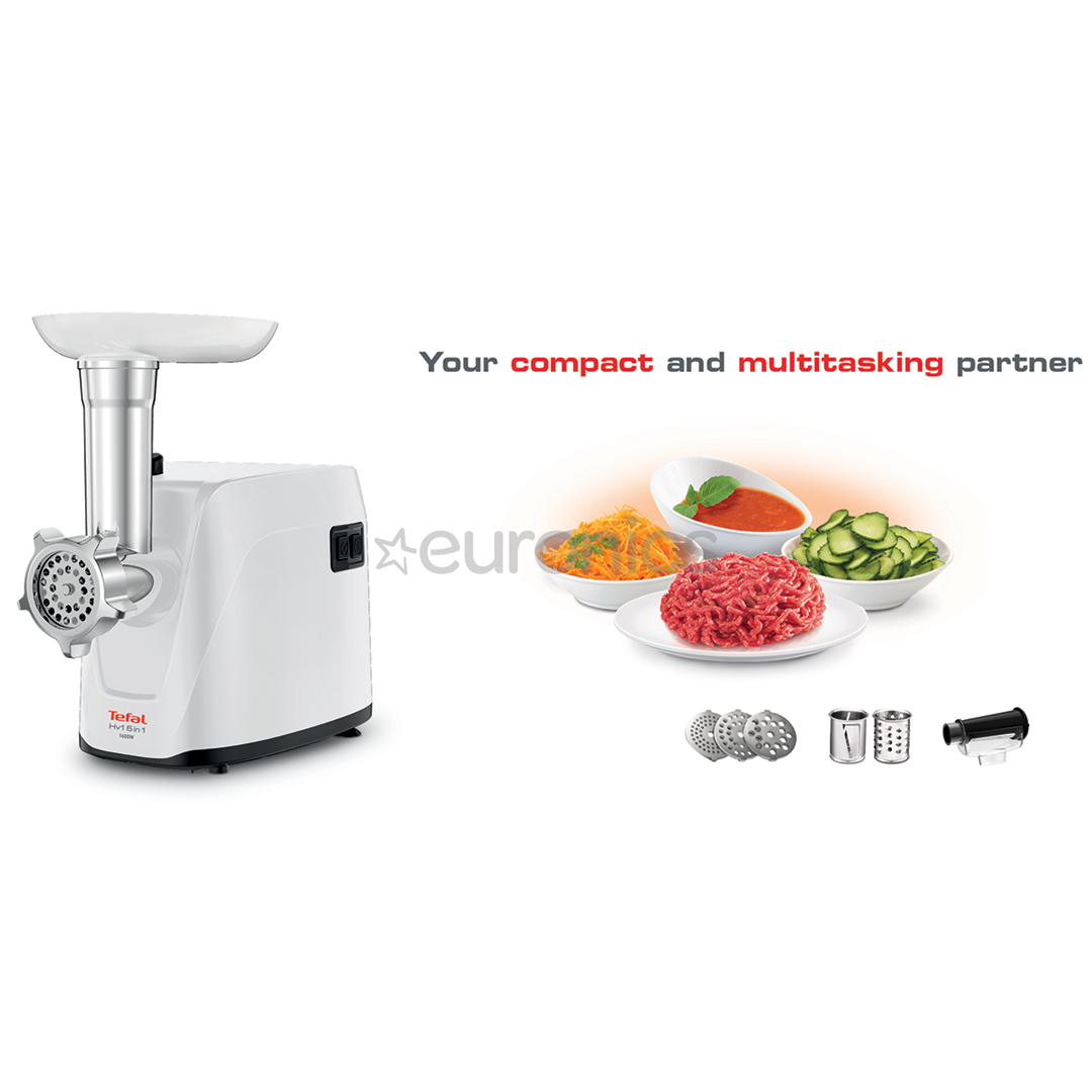 Tefal, 1600 W, balta/melna - Gaļas maļamā mašīna