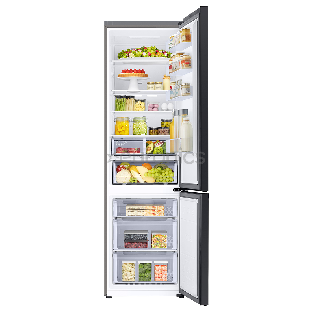 Samsung BeSpoke, augstums 203 cm, 390 L, melna - Ledusskapis