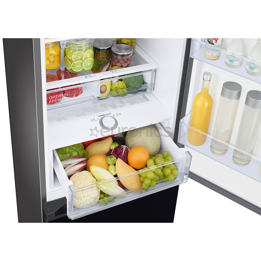 Samsung BeSpoke, augstums 203 cm, 390 L, melna - Ledusskapis