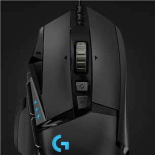 Logitech G502 Hero, optiskā, melna - Datorpele ar vadu