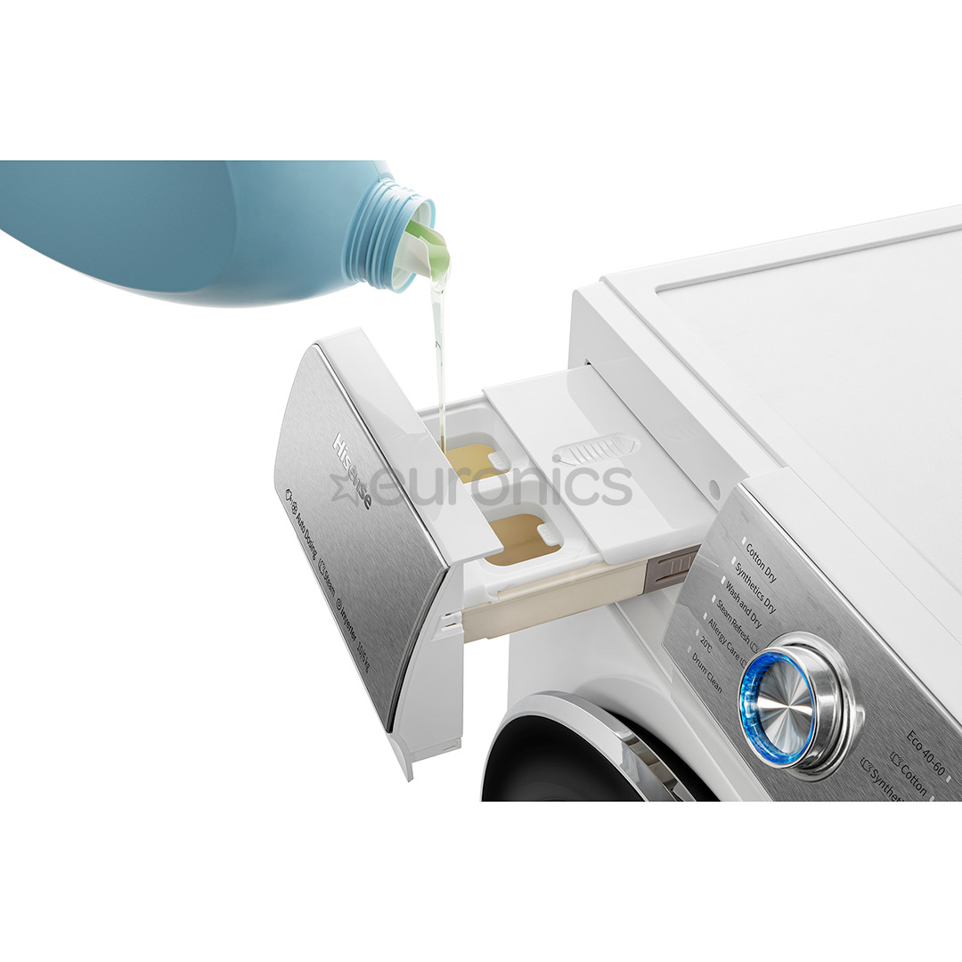 Hisense, 10 кг / 6 кг, глубина 61 см, 1400 об/мин - Стирально-сушильная машина