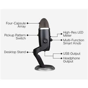 Blue Yeti X Pro, USB, black - Microphone