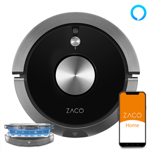 Zaco A9s Pro W&D, сухая и влажная уборка, черный/серый - Моющий робот-пылесос 501905