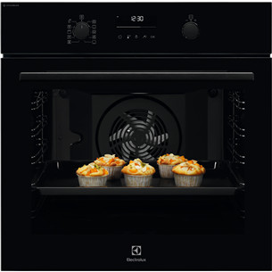 Electrolux SteamBake 600.sērija, 72 L, pirolītiskā tīrīšana, melna - Iebūvējama elektriskā cepeškrāsns EOD6P77WZ