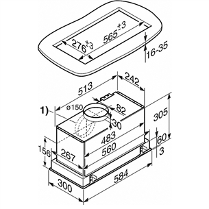 Miele, 585 m³/h, width 58 cm, inox - Built-in Cooker Hood