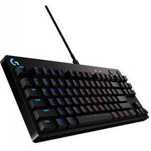 Logitech G Pro, HX Blue Clicky Switches, US, mehāniskā, melna - Klaviatūra